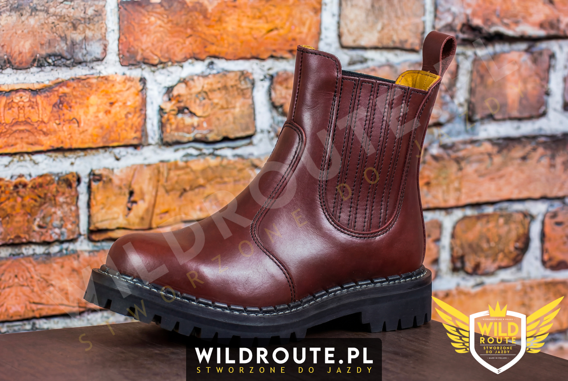 Buty na choppera WILDROUTE V1 brązowe