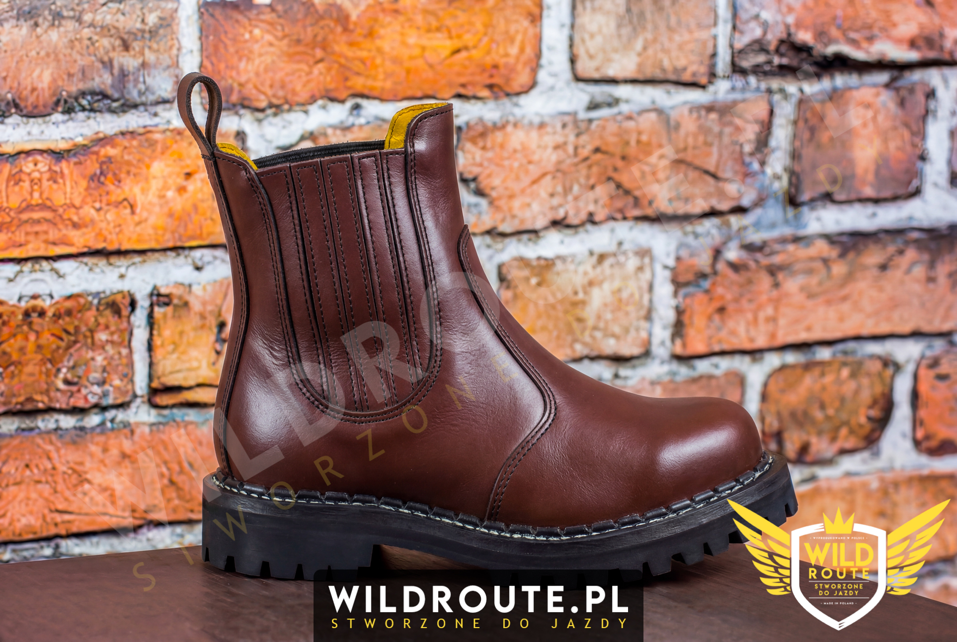 Buty na choppera WILDROUTE V1 brązowe