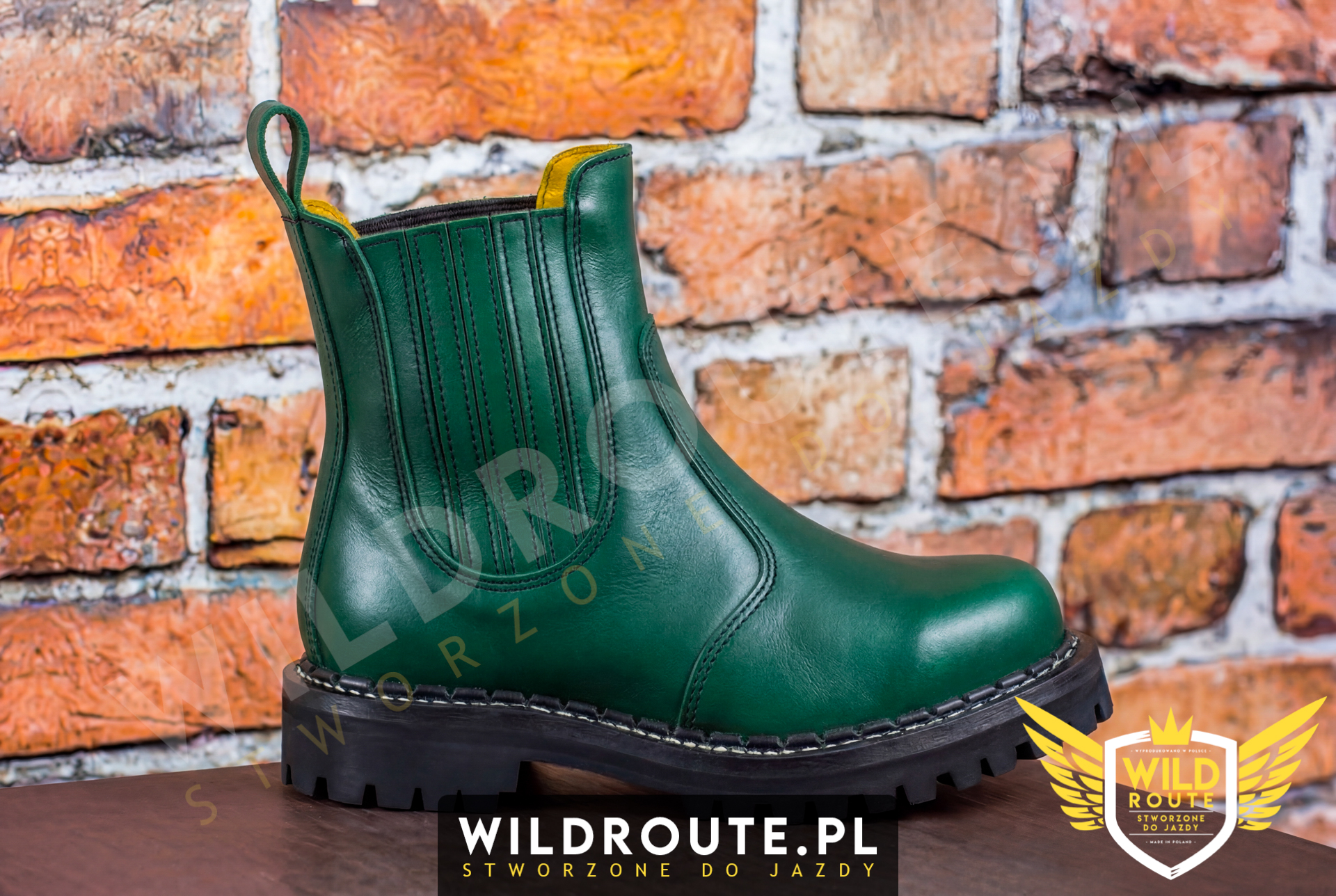 Buty na choppera WILDROUTE V1 ciemne zielone