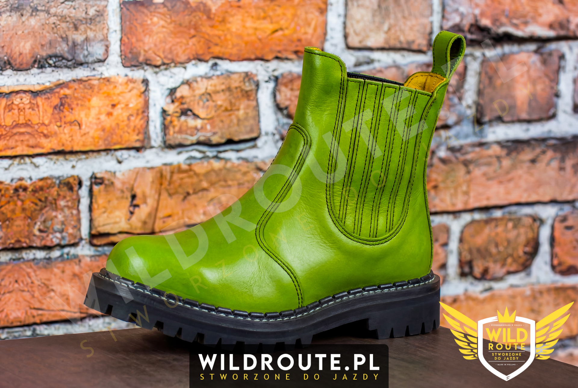 Buty na choppera WILDROUTE V1 jasne zielone