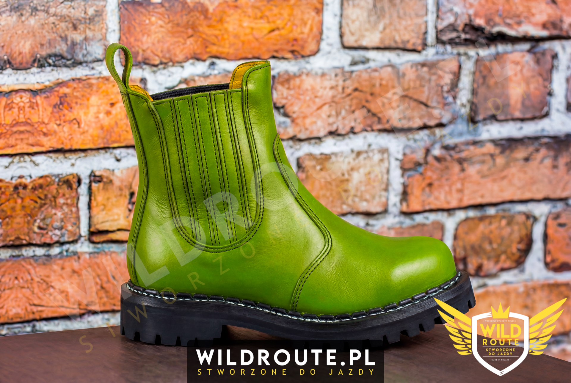 Buty na choppera WILDROUTE V1 jasne zielone