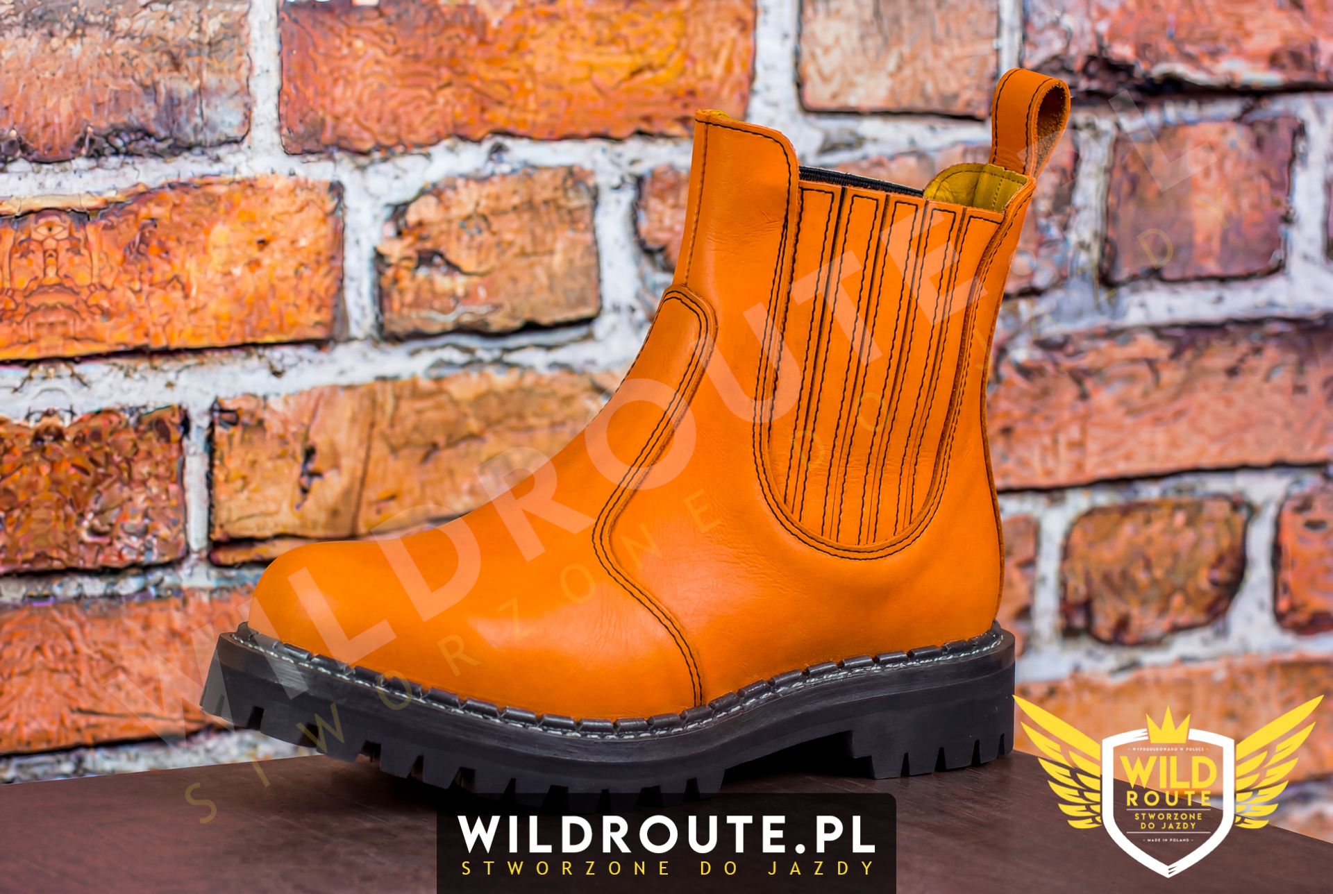 Buty na choppera WILDROUTE V1 pomarańczowe