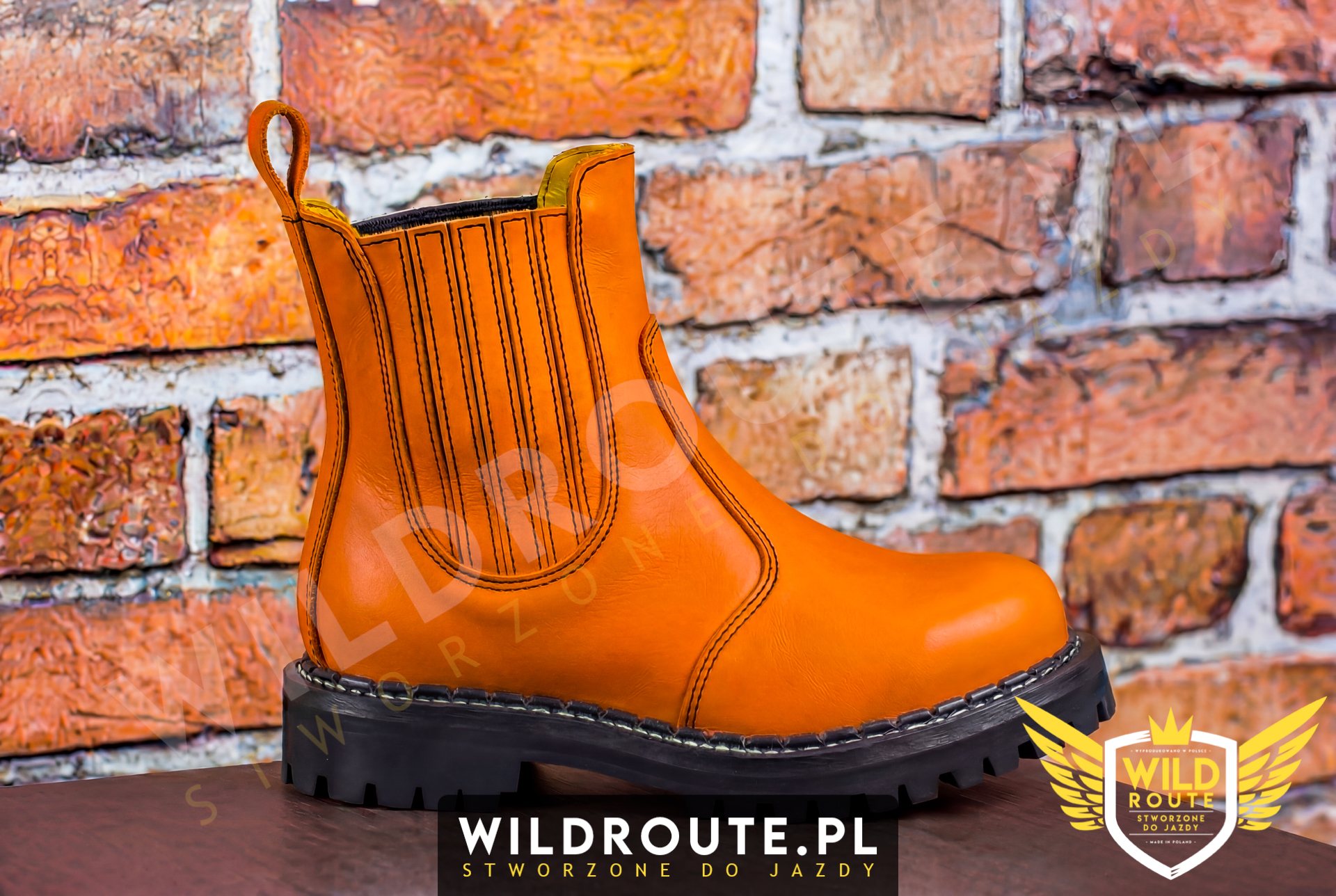 Buty na choppera WILDROUTE V1 pomarańczowe