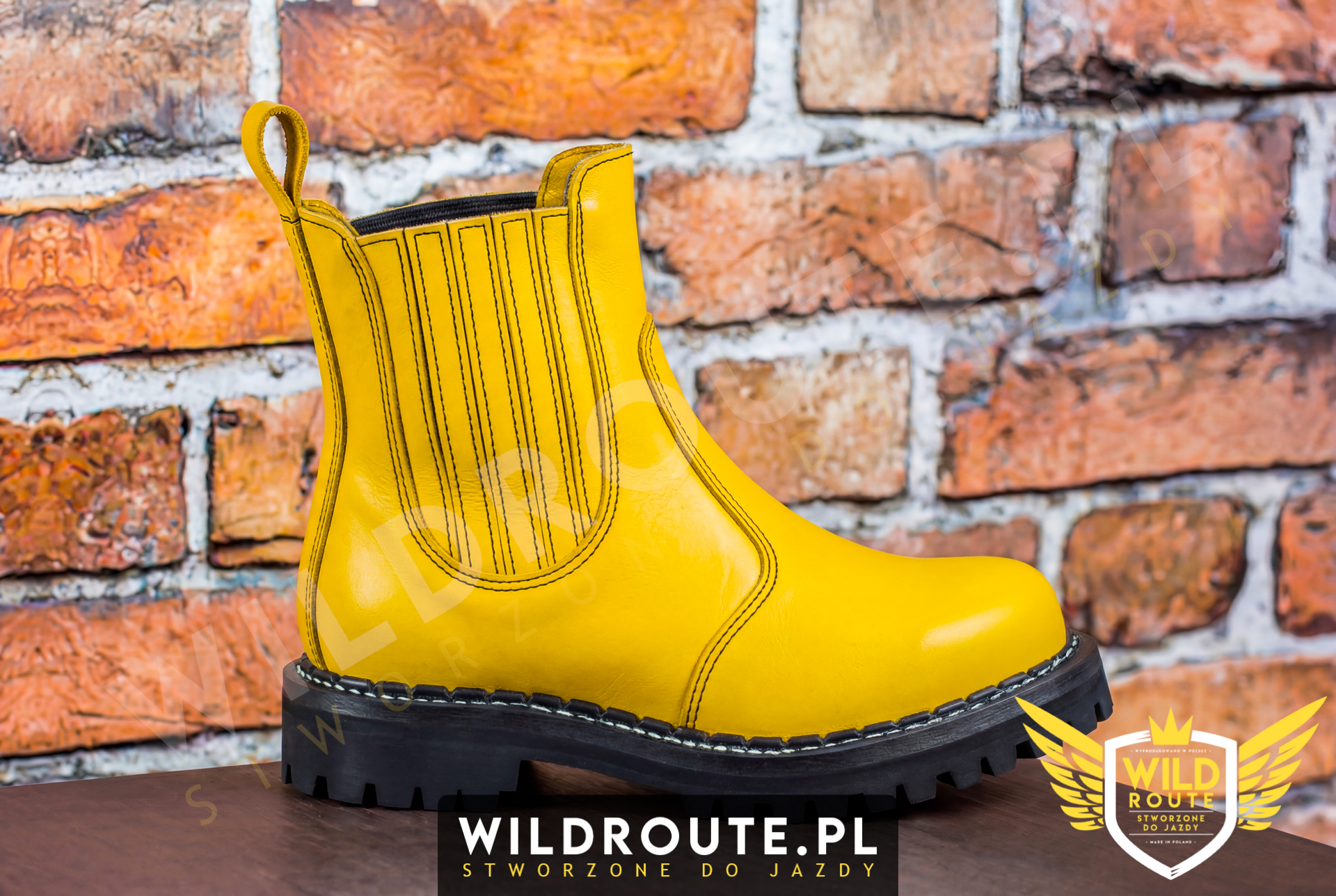 Buty na choppera WILDROUTE V1 żółte