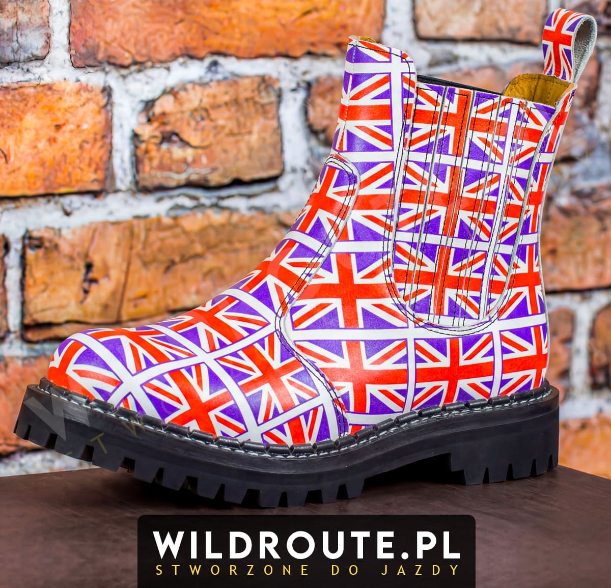 Buty na choppera WILDROUTE V1 flaga Wielkiej Brytanii