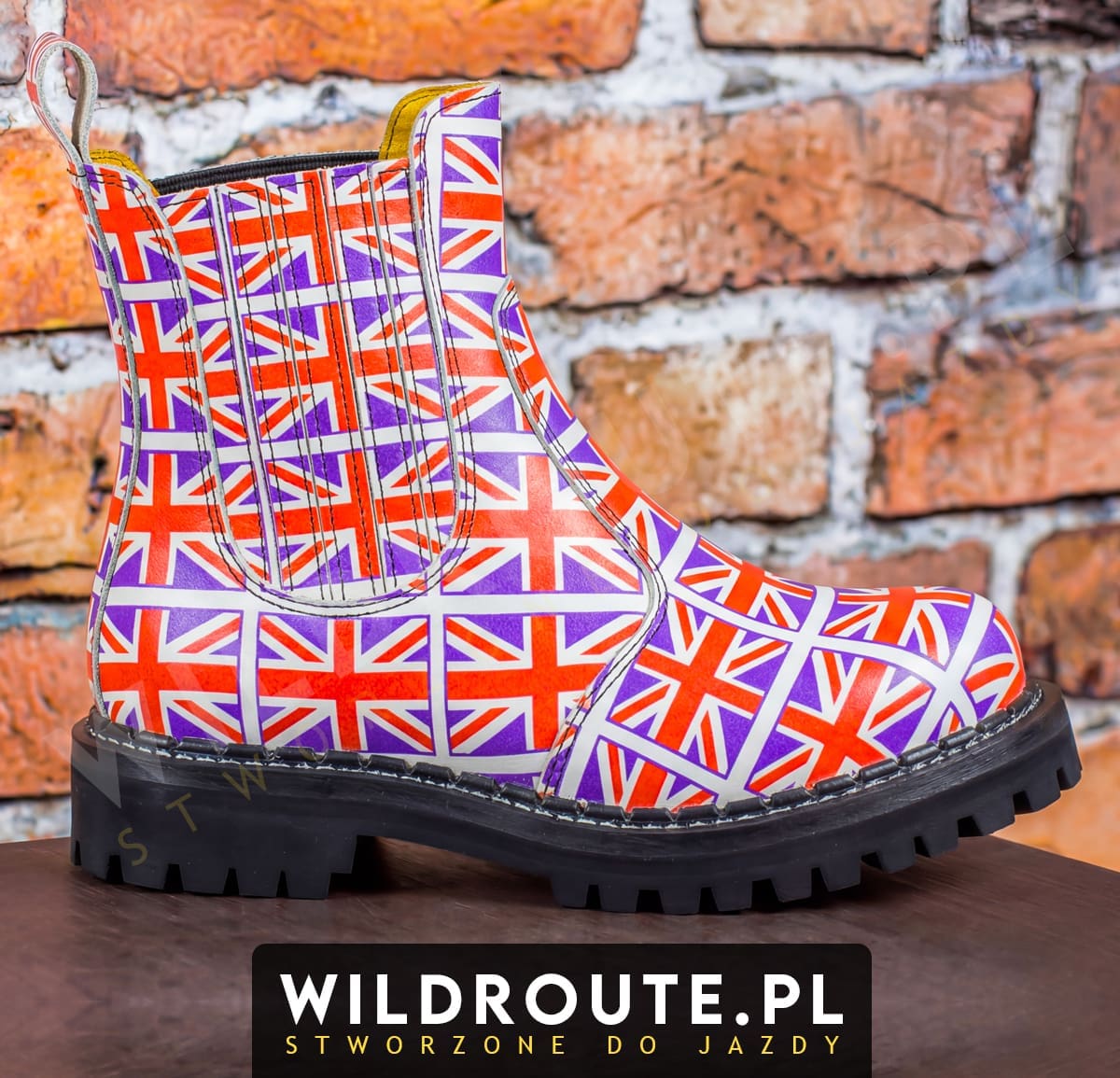 Buty na choppera WILDROUTE V1 flaga Wielkiej Brytanii