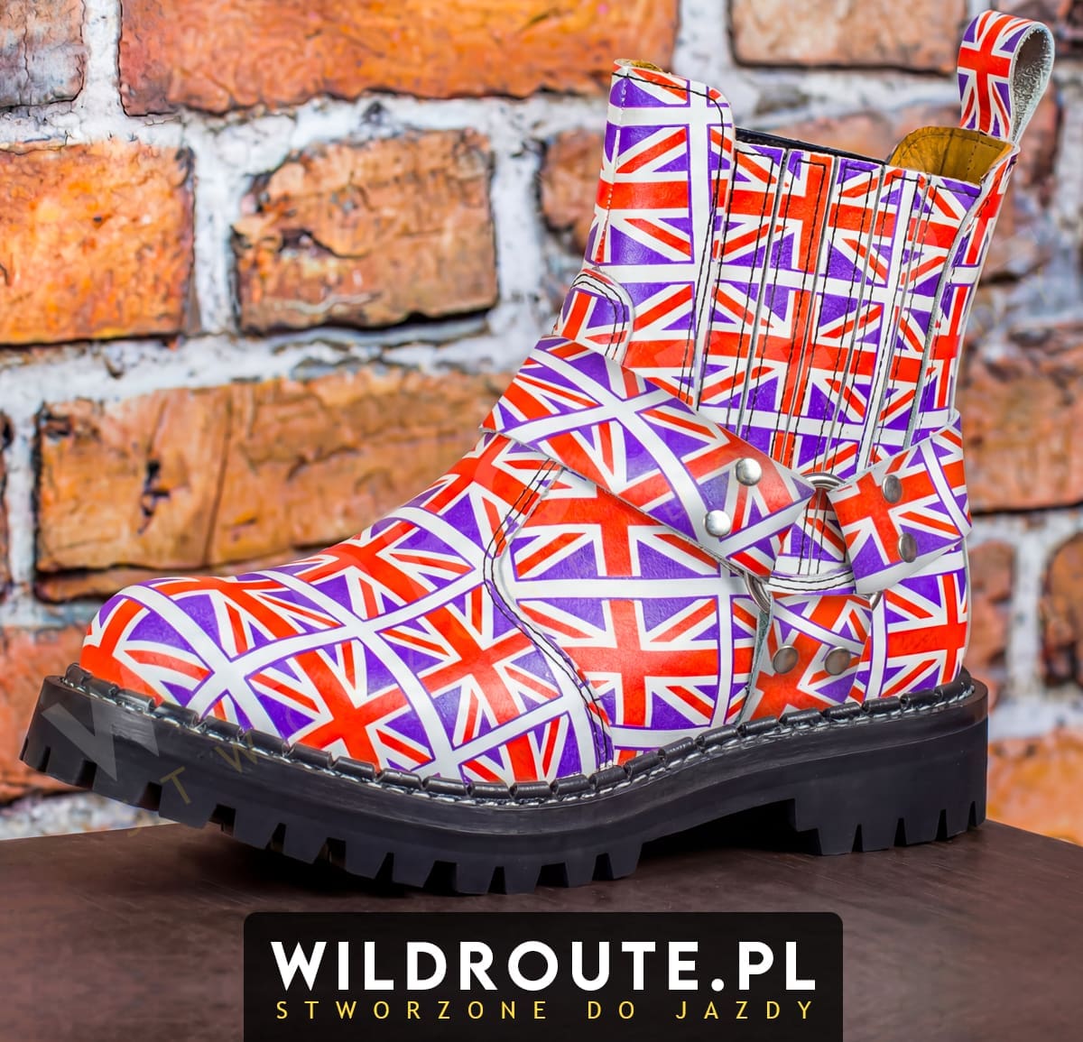 Buty na choppera WILDROUTE V2 flaga Wielkiej Brytanii