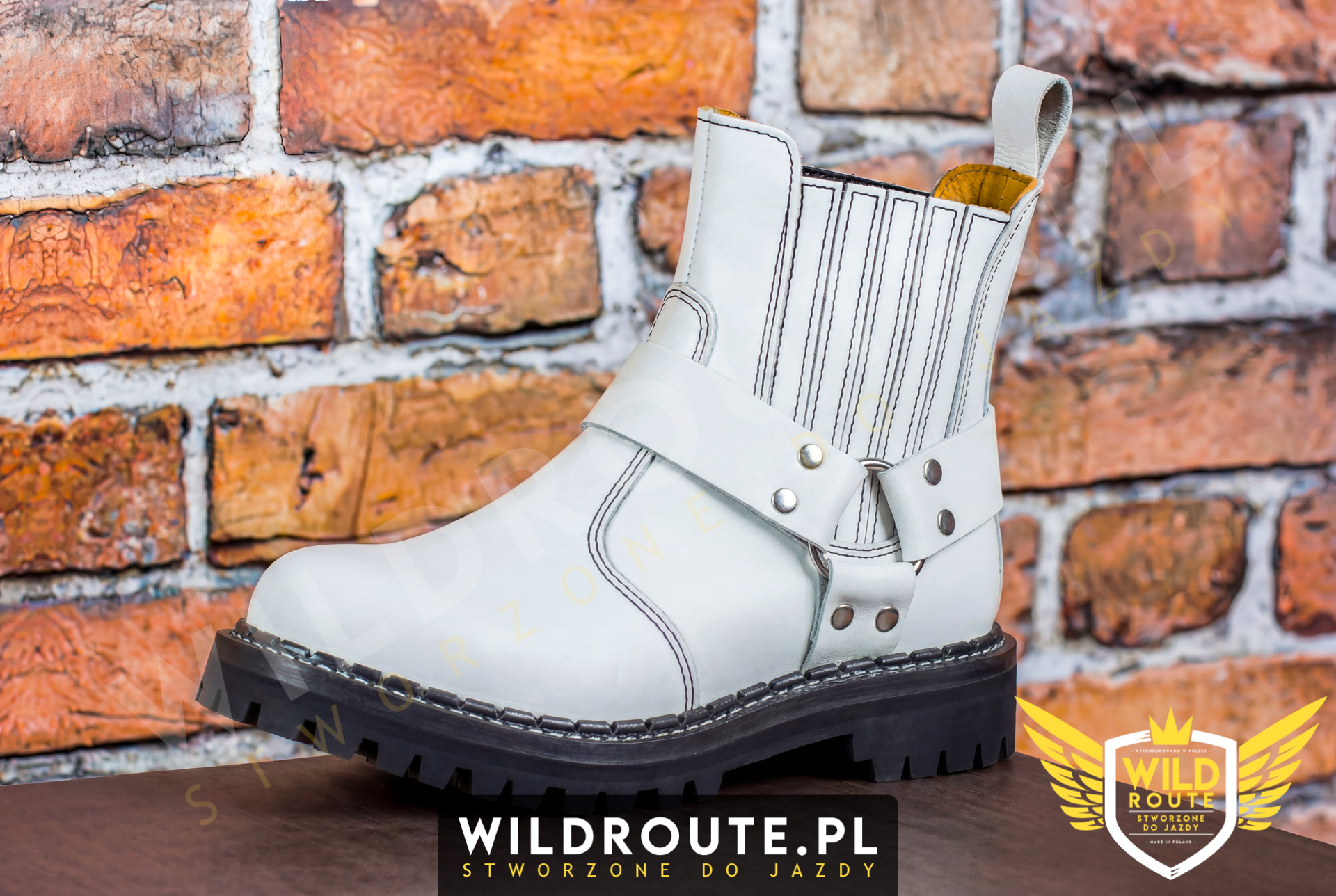 Buty na choppera WILDROUTE V2 białe