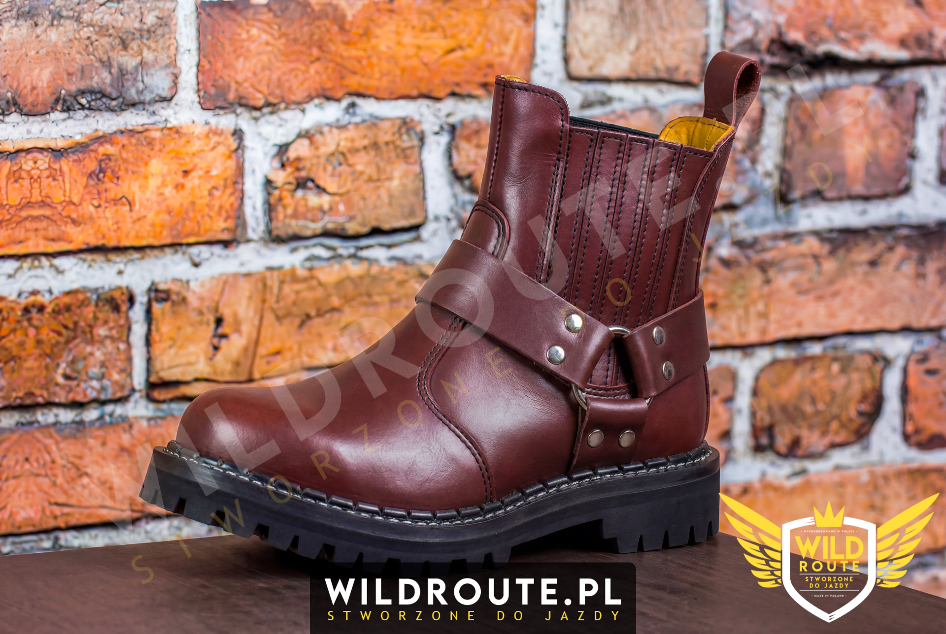 Buty na choppera WILDROUTE V2 brązowe