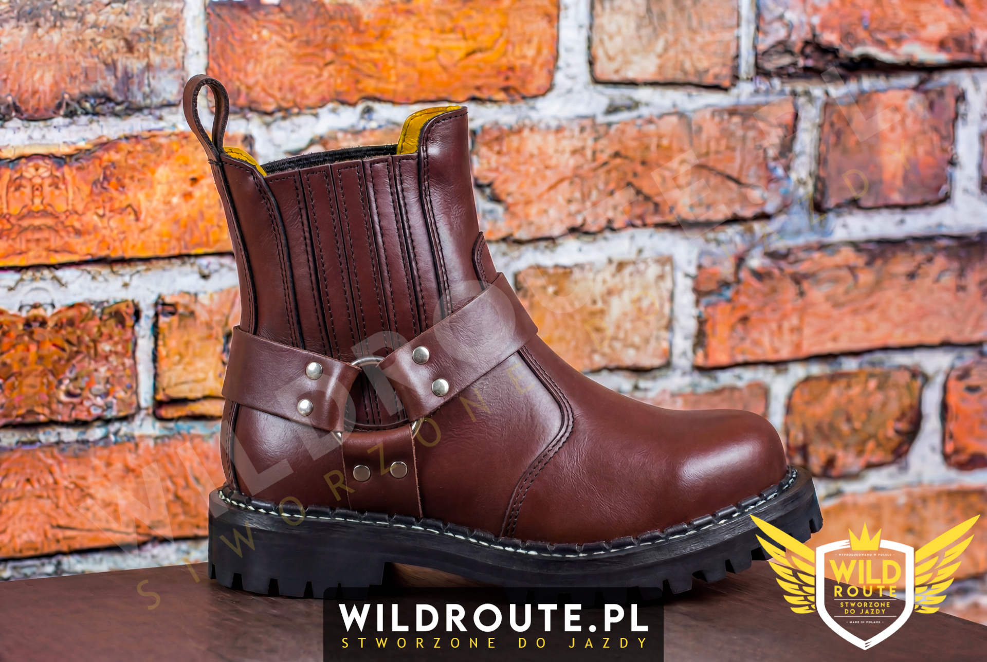 Buty na choppera WILDROUTE V2 brązowe