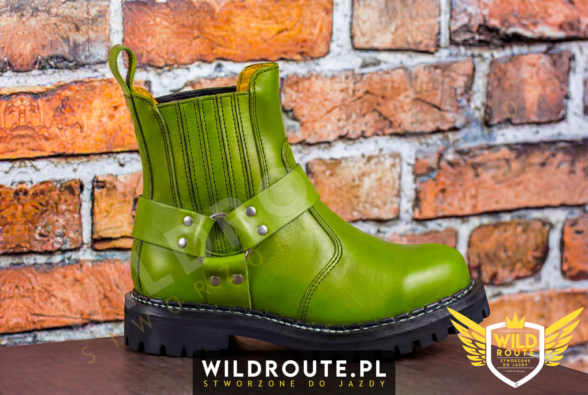 Buty na choppera WILDROUTE V2 jasne zielone
