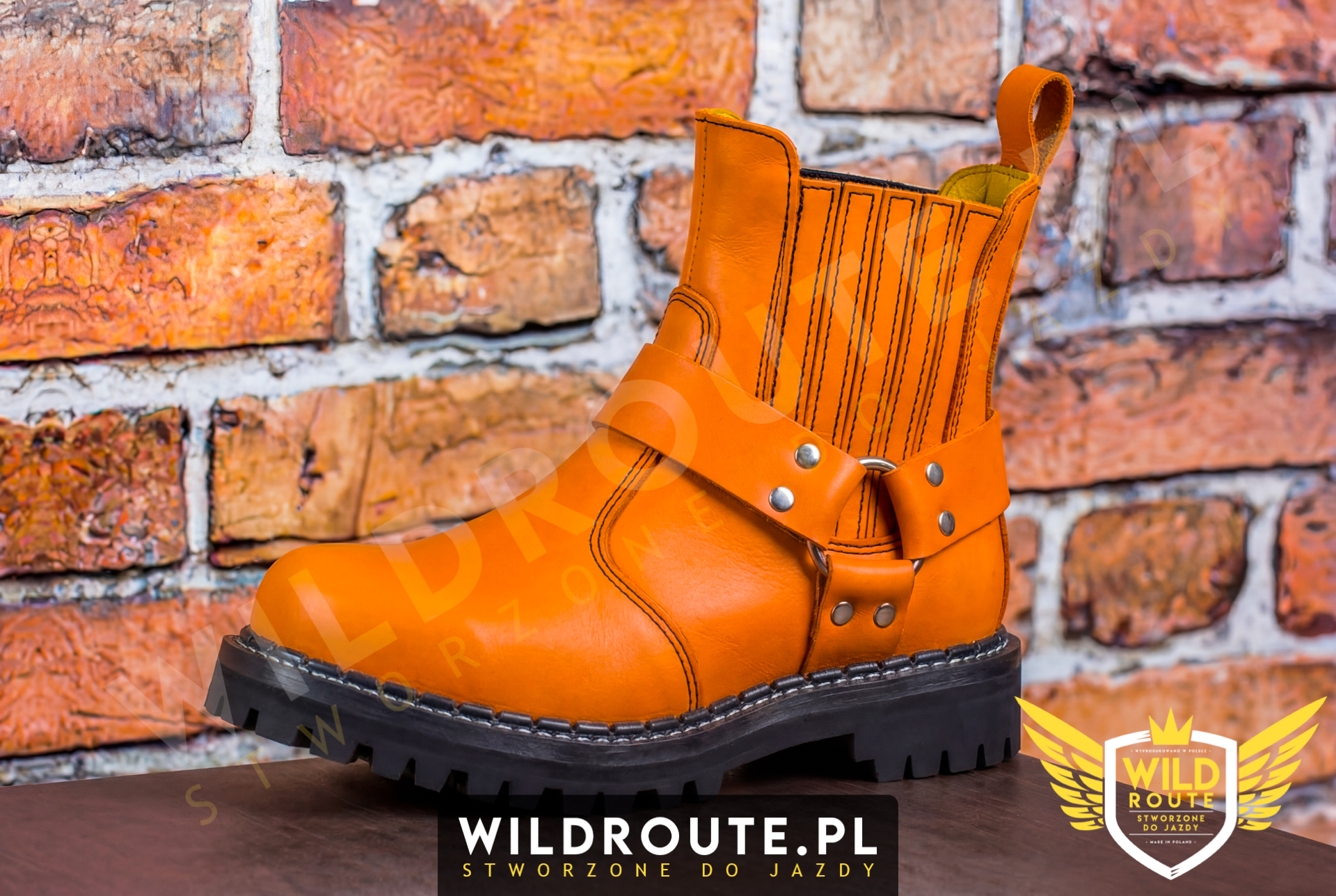 Buty na choppera WILDROUTE V2 pomarańczowe