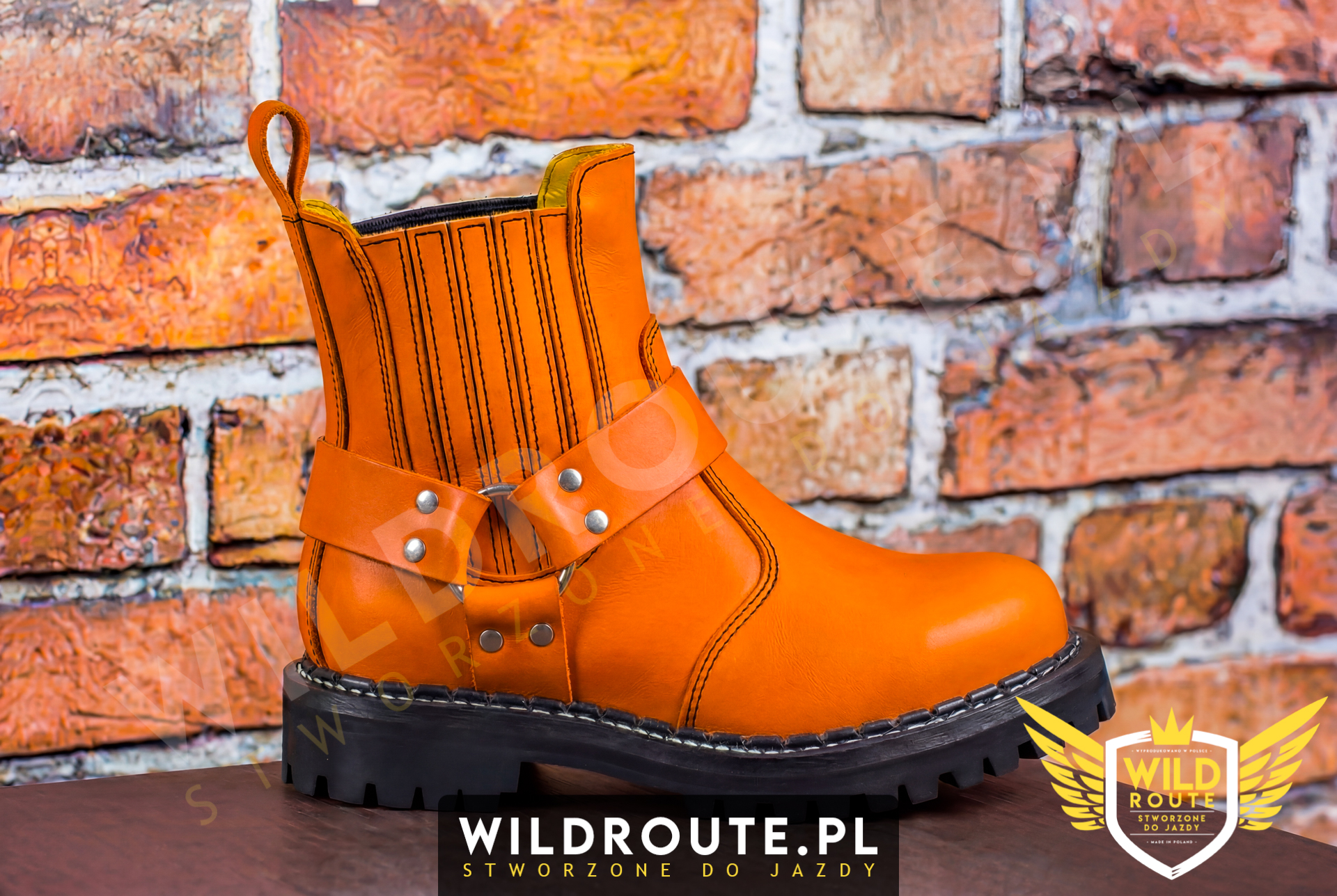 Buty na choppera WILDROUTE V2 pomarańczowe