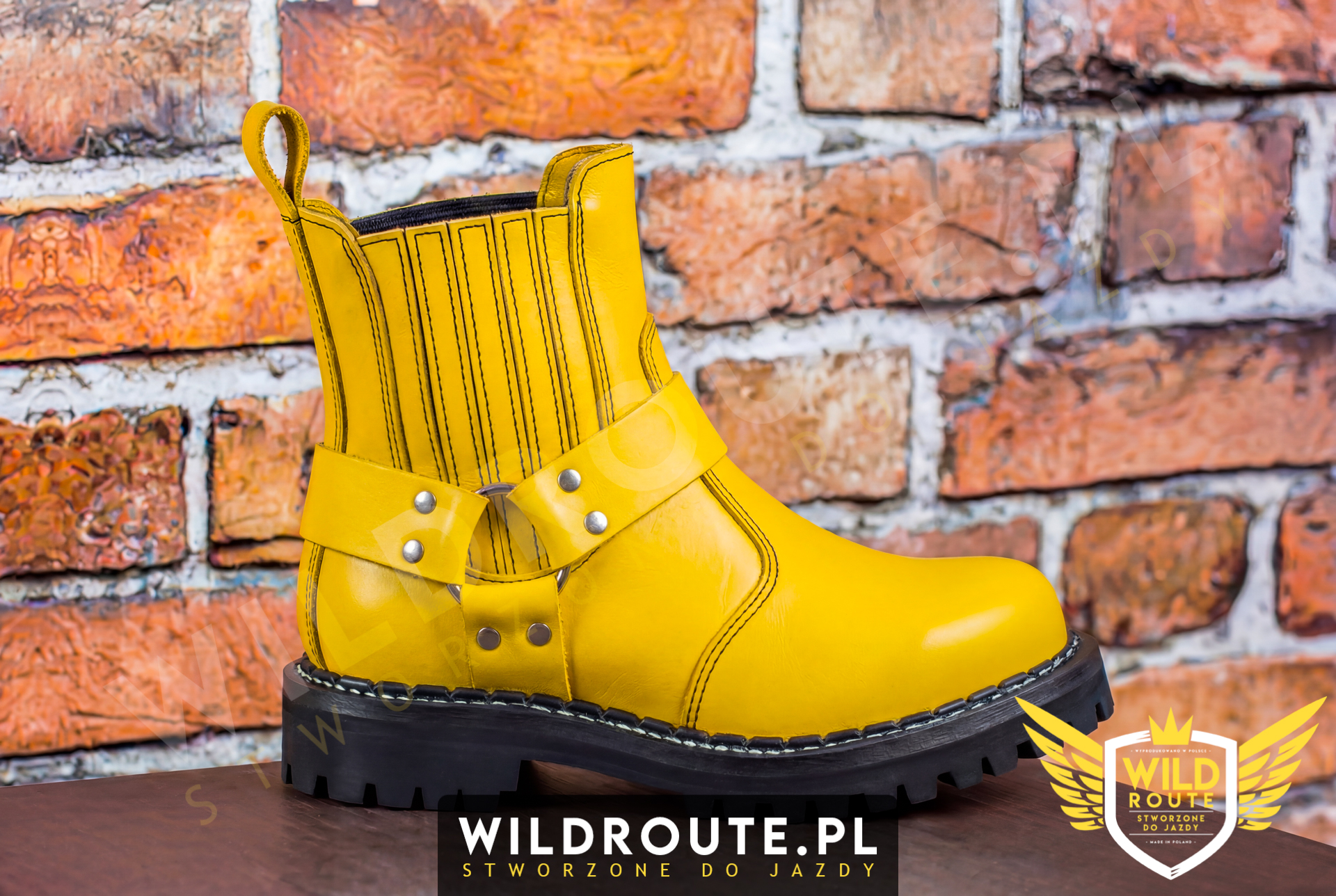 Buty na choppera WILDROUTE V2 żółte